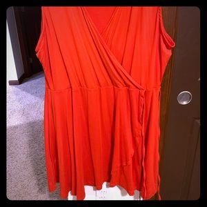 Red front tie dress